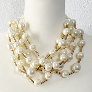 Costume jewelry Pearl 5 strand necklace